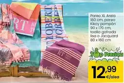 Eroski Pareo xl areia, pareo kikoy pompon toalla gofrada lisa o jacquard oferta