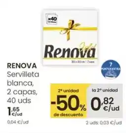 Eroski Renova - servilleta blanca, 2 capas oferta