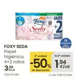 Eroski Foxy - seda papel higienico, 4+2 rollos oferta