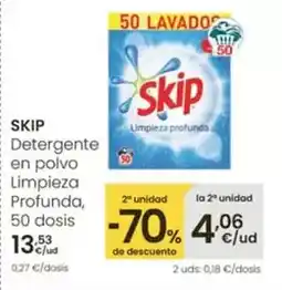 Eroski Skip - detergente en polvo limpieza profunda oferta