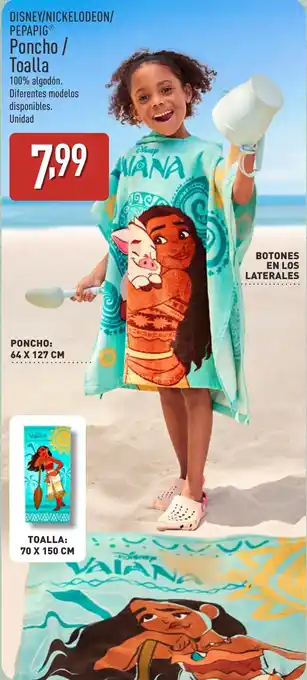 ALDI Disney/nickelodeon/ pepapig poncho / toalla oferta