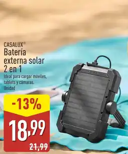 ALDI CASALUX Batería externa solar 2 en 1 oferta