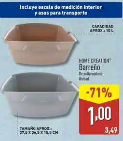 ALDI HOME CREATION Barreño oferta