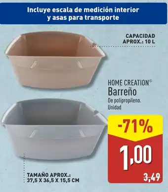 ALDI HOME CREATION Barreño oferta