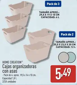 ALDI HOME CREATION Cajas organizadoras con asas oferta