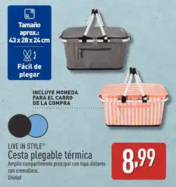 ALDI LIVE IN STYLE Cesta plegable térmica oferta