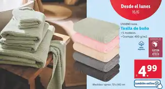 Lidl LIVARNO HOME Toalla de baño oferta