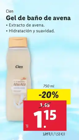 Lidl CIEN Gel de baño de avena oferta