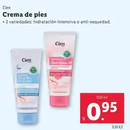 Lidl CIEN Crema de pies oferta