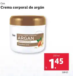 Lidl CIEN Crema corporal de argán oferta