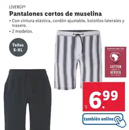 Lidl LIVERGY Pantalones cortos de muselina oferta
