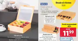 Lidl WENKO Cajas para el té / café oferta
