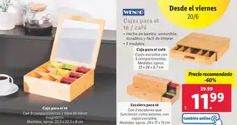 Lidl WENKO Cajas para el té / café oferta