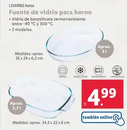 Lidl LIVARNO HOME Fuente de vidrio para horno oferta