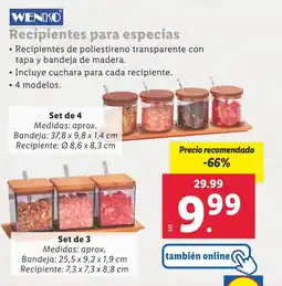 Lidl WENKO Recipientes para especias oferta