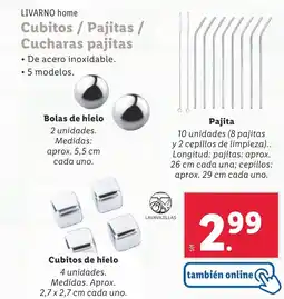 Lidl LIVARNO HOME Cubitos/Pajitas/ Cucharas pajitas oferta