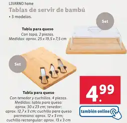 Lidl LIVARNO HOME Tablas de servir de bambú oferta