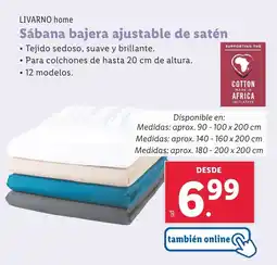 Lidl LIVARNO HOME Sábana bajera ajustable de satén oferta