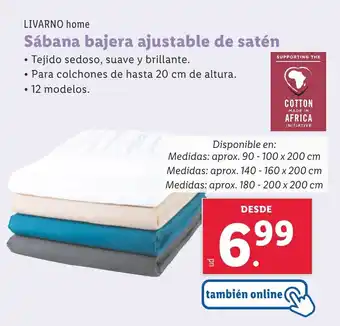 Lidl LIVARNO HOME Sábana bajera ajustable de satén oferta