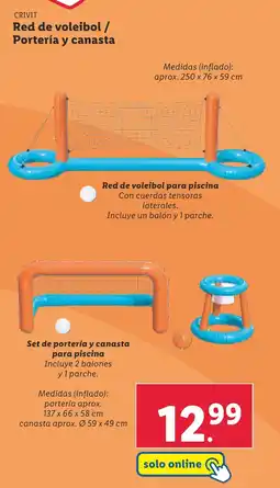 Lidl CRIVIT Red de voleibol / Portería y canasta oferta
