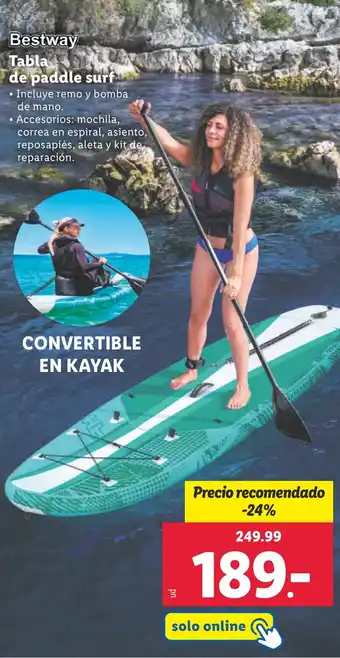 Lidl BESTWAY Tabla de paddle surf oferta