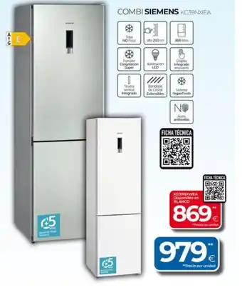 Tien 21 SIEMENS Combi kg39nxiea oferta