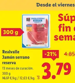 Lidl REALVALLE Jamón serrano reserva oferta