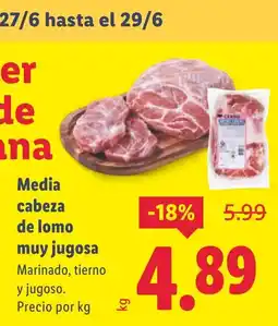 Lidl Media cabeza de lomo oferta