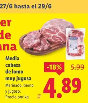 Lidl Media cabeza de lomo oferta