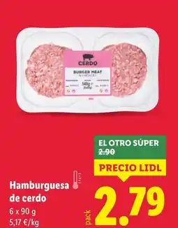 Lidl Hamburguesa de cerdo oferta