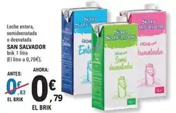E.Leclerc San salvador - leche entera, semidesnatada o desnatada oferta
