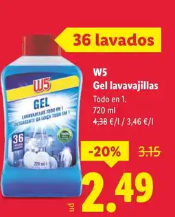 Lidl W5 Gel lavavajillas oferta
