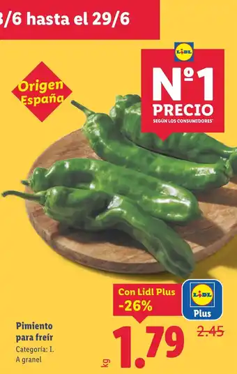 Lidl Pimiento para freír oferta