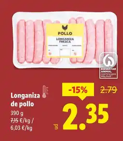 Lidl Longaniza de pollo oferta