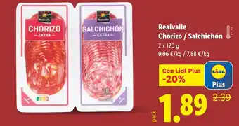 Lidl REALVALLE Chorizo / Salchichón oferta