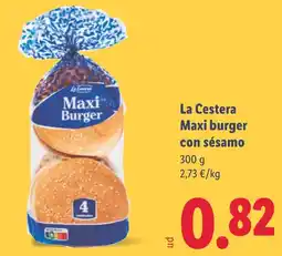 Lidl LA CESTERA Maxi burger con sésamo oferta