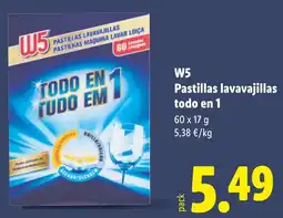 Lidl W5 Pastillas lavavajillas todo en 1 oferta