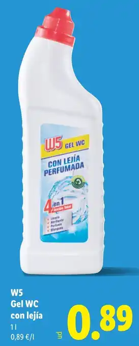 Lidl W5 Gel WC con lejía oferta