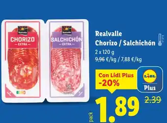 Lidl REALVALLE Chorizo / Salchichón oferta
