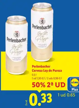 Lidl PERLENBACHER Cerveza Ley de Pureza oferta