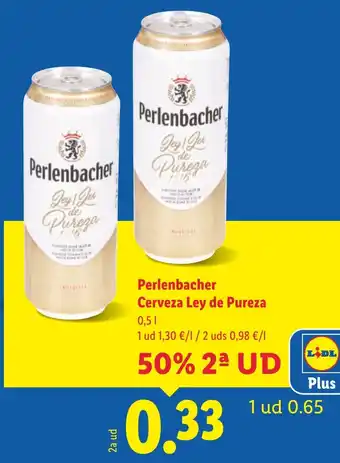Lidl PERLENBACHER Cerveza Ley de Pureza oferta