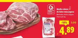 Lidl Media cabeza de lomo muy jugosa oferta