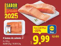 Lidl 4 lomos de salmón oferta