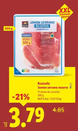Lidl REALVALLE Jamón serrano reserva oferta
