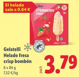 Lidl BON GELATI Helado fresa crisp bombón oferta