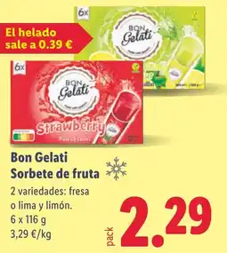 Lidl BON GELATI Sorbete de fruta oferta