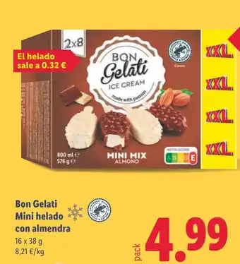 Lidl BON GELATI Mini helado con almendra oferta