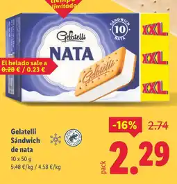 Lidl BON GELATI Sándwich de nata oferta