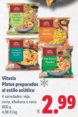 Lidl Vitasia Platos preparados al estilo asiático oferta