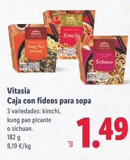 Lidl Vitasia Caja con fideos para sopa oferta